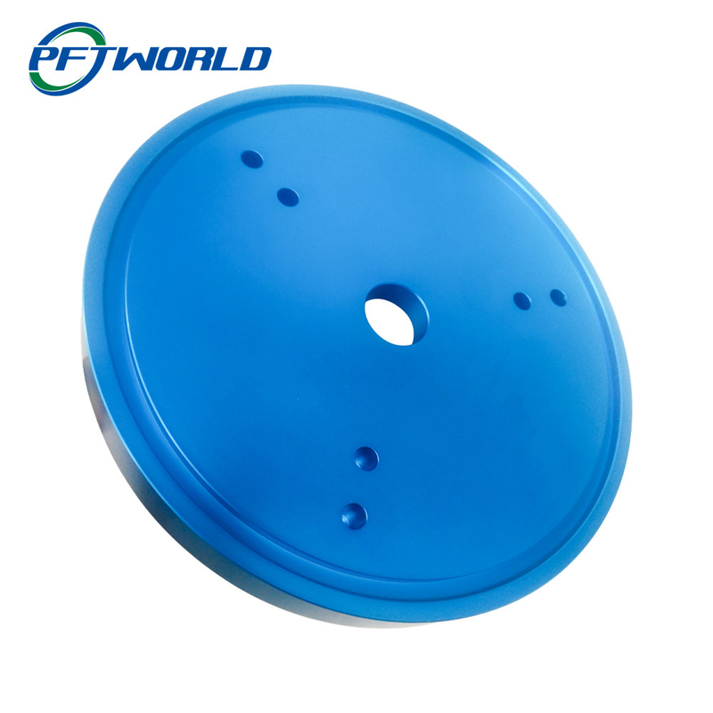 Round Aluminum Parts; Blue Oxidation; CNC Manchining;  Sand Blasting