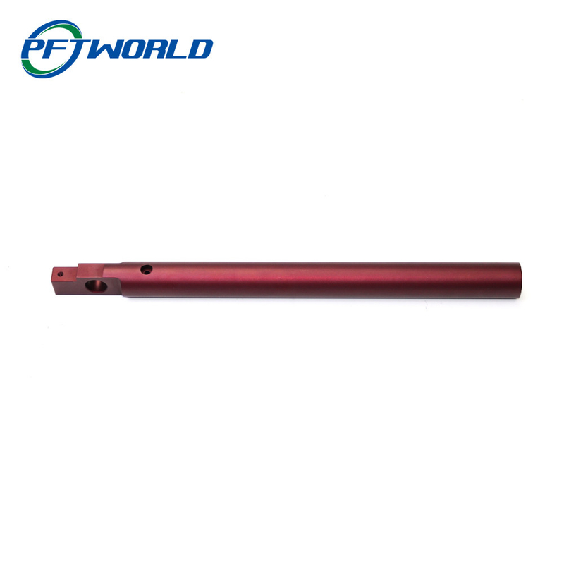 CNC Aluminum Long Piece, Wine Red Anodized, Frosted Texture