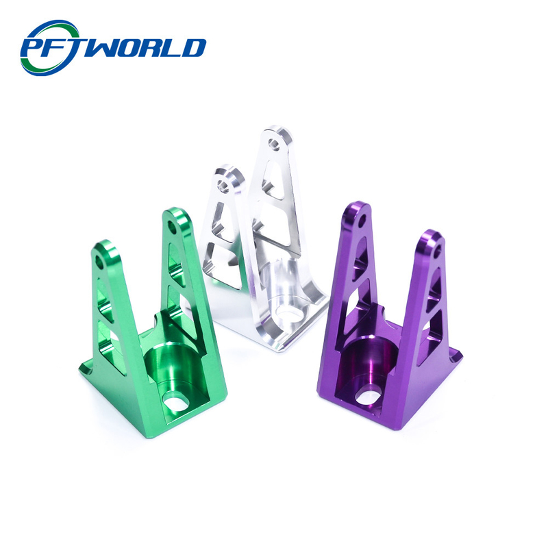Aluminum CNC Turning Milling Parts Purple Blue Green Oxidation Support Parts