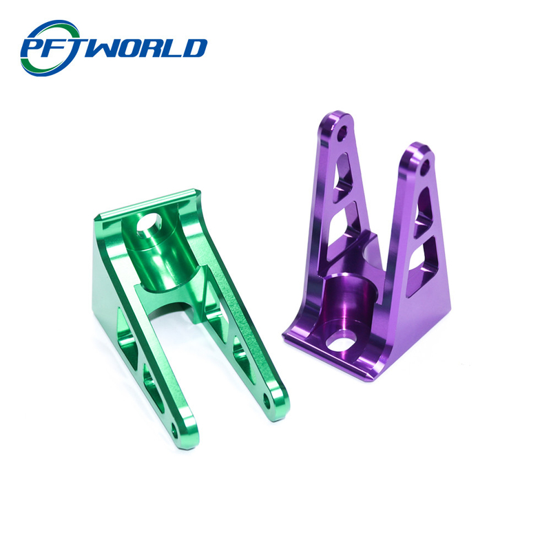 Aluminum CNC Turning Milling Parts Purple Blue Green Oxidation Support Parts
